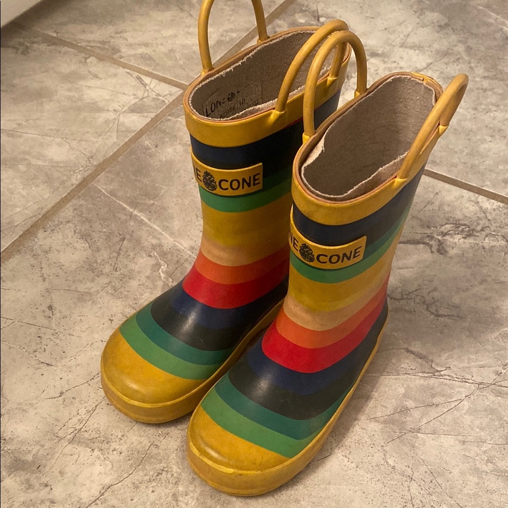 Rainbow rain boots